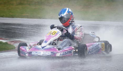 Bo Sørensen kan lide at køre go kart under alle vejrbetingelser.